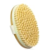 Bamboo Dry Body Brushes,Dry Body Scrubber for Dry Skin, Blood Circulation, Cellulite Treatment,Drying Brush Suitable for All Kinds of Skin with Soft and Stiff Bristles