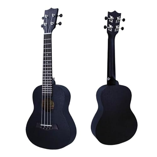 23 インチ ウクレレ マホガニー 4 弦カラフルな小型ギター初心者用木製ウクレレ(Black)