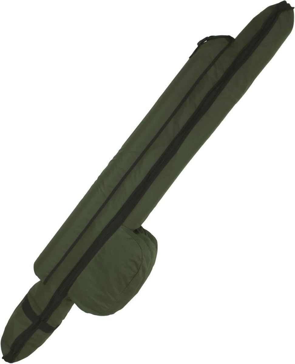 Traxis Complet Étui de Base 1,90m - 12FT - Sac de Rangement pour équipement de pêche avec 3 Cannes montées - Vert - Étui Carpe Protège et organise - Protection maximale et efficacité