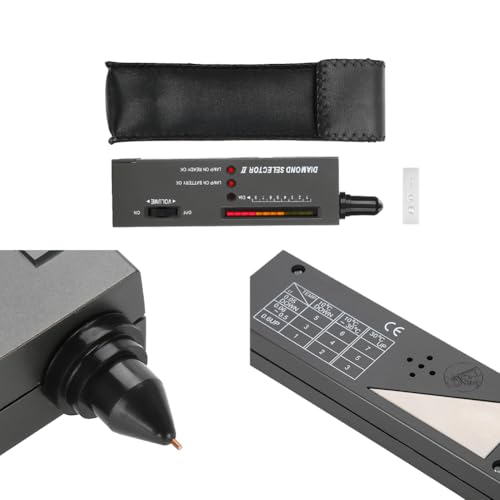 Lwuey Diamond Tester Pen, High Accuracy Diamonds Testers Professional Jewelry Gem Test Pens Gemstone Precision Selector Tool Thermal Conductivity Meter LED Audio Help Tell Portable for Novice Expert