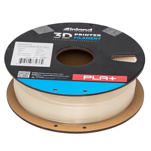 Image of INLAND Micro Center PLA+ 3D Printing Filament 1.75mm - PLA Pro Dimensional Accuracy + /- 0.03 mm - 1 kg Cardboard Spool (2.2 lbs) (1 Pack Natural, 1.75mm)