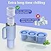 NOXETU Ice Mold for Stanley Cup 30/40 Oz - Easy Fill and Release Without Touching Ice, Silicone Ice Cube Tray with Clear Lid and Bin for Freezer, Whiskey, Cocktail (Blue)