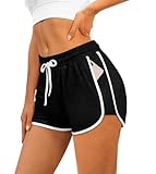 WIHOLL Womens Shorts for Summer Athletic Shorts with Pockets Clothes Runing Training Cute Cruise Women's Fashion Clothing Vacation Outfits 2026 Black L