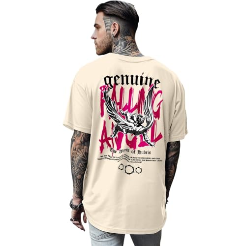 Camisa Camiseta Oversized Streetwear Genuine Grit Masculina Larga 100% Algodão 30.1 Falling Angel -