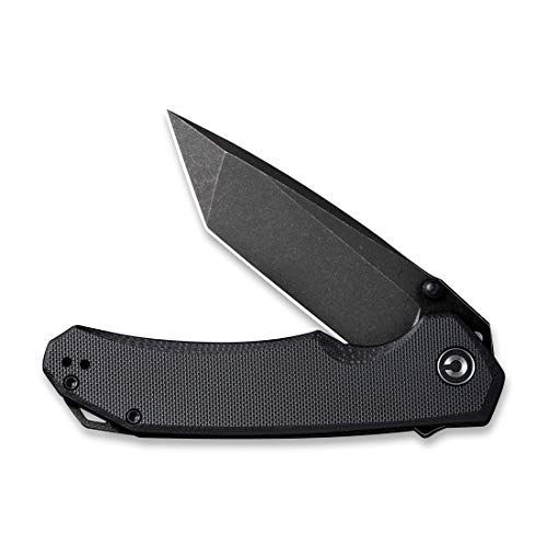 CIVIVI Brazen Folding Pocket Knife,3.5-Inch Tanto D2 Plain Blade,G-10 Outdoor Camping Hiking Knife with Thumb Studs and Flipper opener,Unique Tool Gift for EDC Men Women C2023C (Black) - Image 4