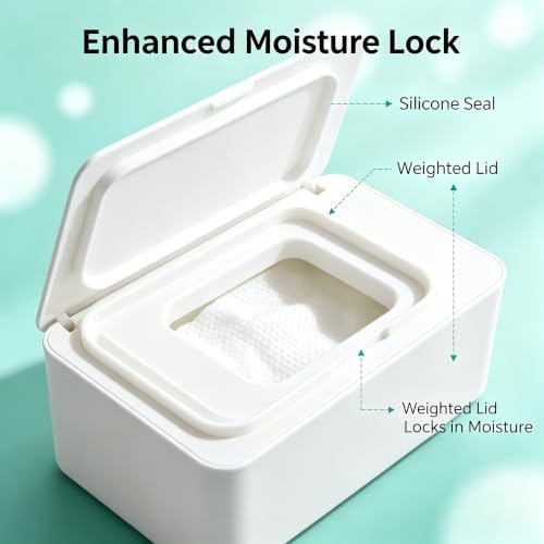 2 Pack Wipes Dispenser Compatible with Refill Pack Flushable Wet Wipes Container Wipe Holder with Lid to Keep Wipes Refillable Wipe Dust Proof & Non Home Essentials — view 4