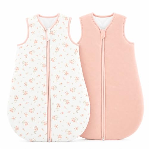 JiAmy 2.5 TOG Baby Schlafsack für Winter Rosa Blumen 0-6 Monate