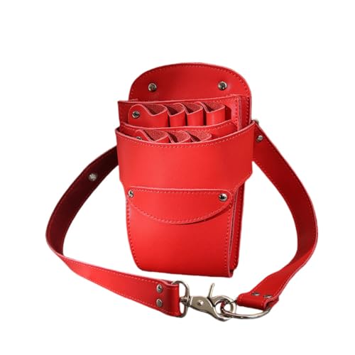 Aeroorシザーケース 本革 7丁シザーバッグ シザースオーガナイザー ショルダーバッグ トリマー 収納 ハサミ収納 コーム プロ仕様 大容量 ポーチ ウエスト はさみ 櫛 サロン 理容室 理容シザーバッグ 美容師 理容師 トリマー用 カミソリ、ヘアピン