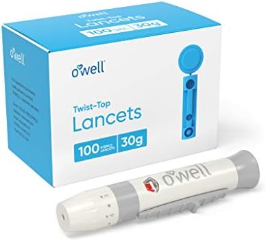Lancing Device Kit + 100 O Well Sterile Twist Top Lancets, 30 Gauge (for Regular-Thinner Skin)