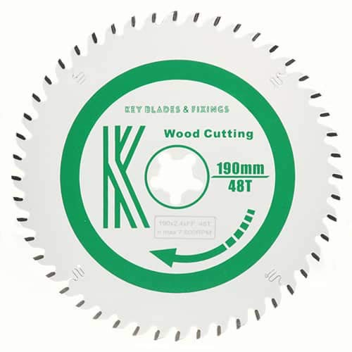 2301 Key Blades and Fixings 190mm x FF x 2.4mm 48 Tooth CS50 Saw Blade Teflon Coated Professional Quality Saw Blade Best for Quality and Price