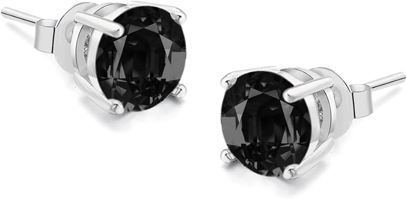 4mm black cz stud earrings for women crown titanium stud earrings Nickel Free hypolloallergenic earrings Jewelry Gifts for wowen