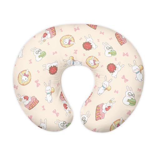 Image of Rabbit Dessert Nursing Pillow Cover Stain Resistant Breastfeeding Pillow Slipcover Lightweight Pillow Cover, Custom Gifts for Toddler Infant