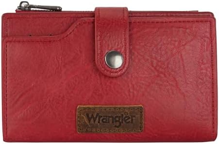 Wrangler Wallet for Women Bifold Card Holder with Zipper and ID Window