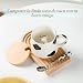 Imagen de BigNoseDeer Bonita taza de café de cerámica de vaca con tapa de cuchara