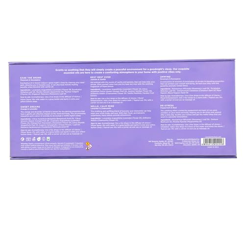 Folkulture Sleep Essential Oils 6er Set (je 10 ml) Lavendelöl oder reine ätherische Ölmischungen für den Öldiffusor für zu Hause wie Rosmarin und Pfefferminze