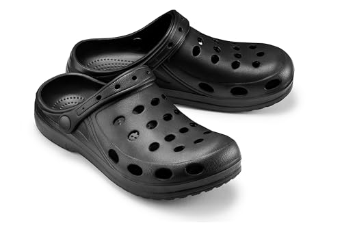 ESTRO Gartenschuhe Damen Gartenclogs Herren - Gartenschuhe Herren Leicht Damen Clogs Unisex Garten Clogs A02 (43, Schwarz)