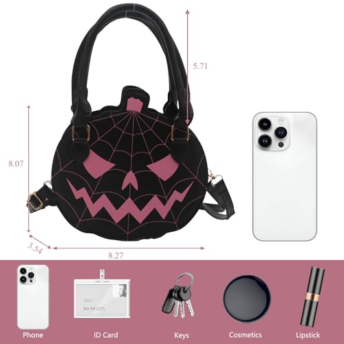 Pumpkin Crossbody Bag for Women Novelty Devil Shoulder Bag PU Leather Handbag Halloween Funny Purse2