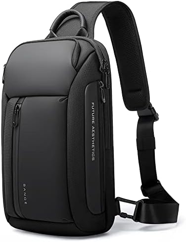 Uaskmeyt Sling Bag for Men Sling Backpack Crossbody Shoulder Bags Water Resistant Travel Daypack for Hiking Camping Outdoor Trip (Black2)