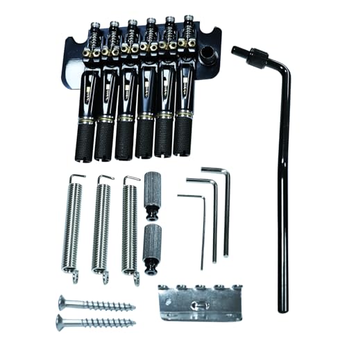 Chevalet de guitare électrique sans tête en laiton massif avec plaque en acier trempé noir