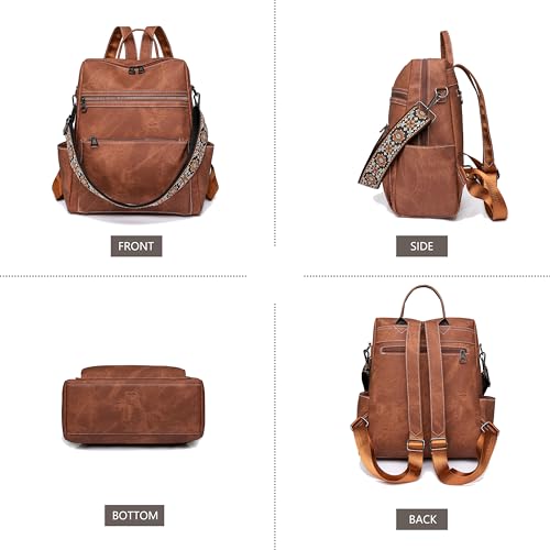 WYFJNX Backpack Purse for Women Leather Handbag Ladies Fashion Shoulder Bag Designer Convertible Travel Backpack