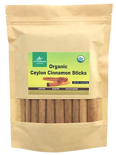 Organic Ceylon Cinnamon Sticks 3" (4 Oz) #TOP2