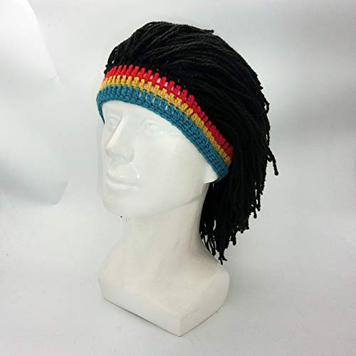 Image of Funny Rasta Wig Beard Hats Knitted Jamaican Rasta Beanie Hat with Dreadlocks Christmas Halloween for Men Women