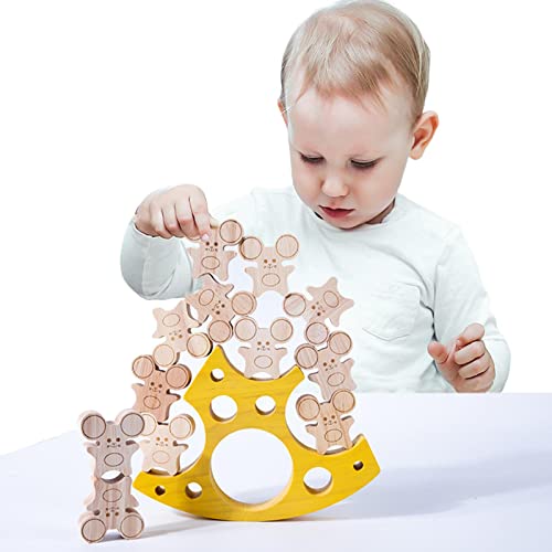 MSXU Jouets empilables en Bois pour Enfants, Jeu de Jouets empilables en Bois pour Enfants, Jeu d'équilibre Amusant pour Les Tout-Petits Adawd Cover