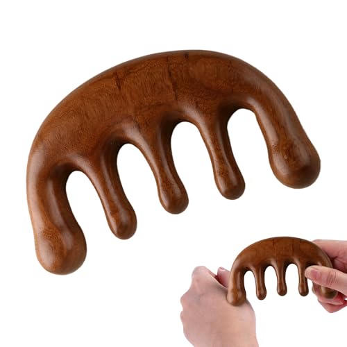 1PCS Wooden Scalp Massager Scalp Stimulator Comb Meridians Scalp Massage Wooden Massager Comb Sandalwood Head Natural Scalp CombScalp Comb No Static Wide Tooth Comb for Head Scalp