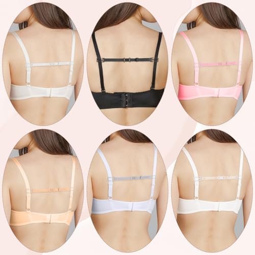 8PCS Women's Non-slip Elastic Bra Strap Holder for Slipping, Adjustable Bra Strap Holder Back - Conceal Straps Keep Bra Straps In Place4