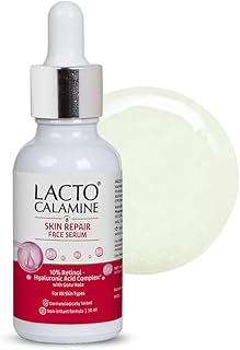 Lacto Calamine Skin Repair Retinol Face Serum | 30ml | 10% Retinol + Hyaluronic Acid Serum for Face | Gotu Kola | Oily Ski... Price In India