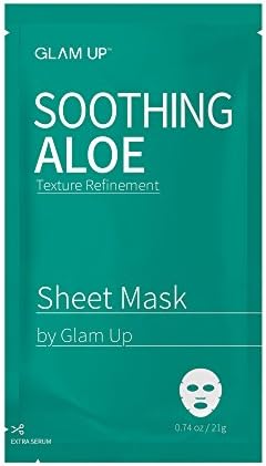 Sheet mask by glam up BTS Soothing Aloe - Replenishing, Soothing Damaged Skin Nature made Freshly packed Daily Skin Therapy Original K-Beauty Recipe 1ea