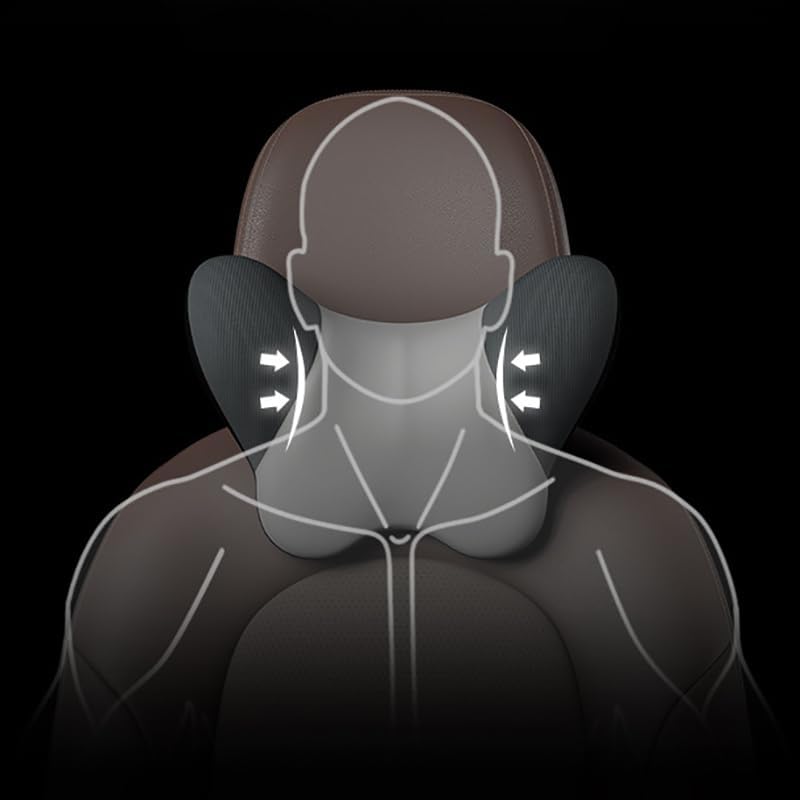 Softness Car Headrest Pillow for Tesla Model 3 2021, 100% Memory Foam Ergonomic Design Fatigue Relief for Driving Traveling,B Black-1