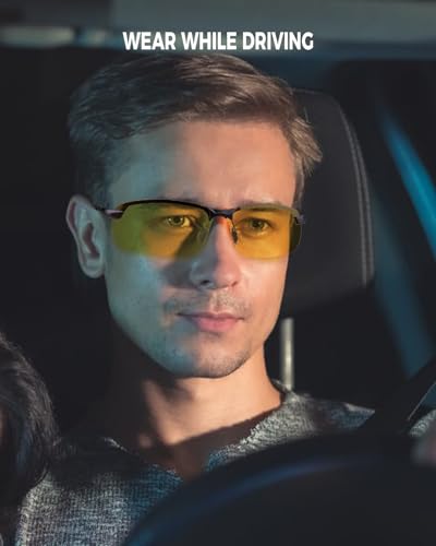 Image of Night Driving Glasses for Men Women Anti Glare Polarized HD Night Vision Glasses for Driving
