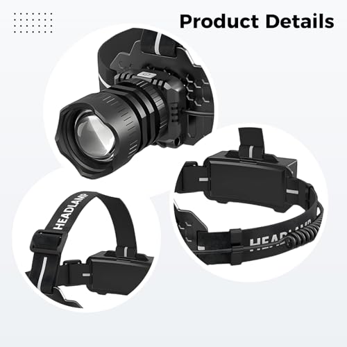 Linterna frontal P50 para cortes de luz y senderismo con pantalla 2