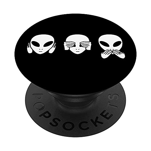 Alien See Hear Speak No Evil Divertido Espacio Extraterrestre PopSockets PopGrip Intercambiable