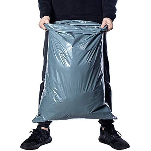 Large Mailing Bags by Calzette Extra Strong Polythene Grey Mail Envelopes for Packaging Clothes Parcel Self Seal Poly Storage Bags 22"x 30" (55cm x 76cm) Postal Bag Packing (10) Cover