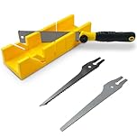 Konvixon 4-Piece Miter Box and Saw Set, 300mm Mitre Box with 3 Mitre Saws for Precise Miter and Bevel Cuts, Miter Box with Saw Included for Woodworking, Crafting and Carpentry