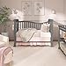 Dream On Me Violet 7-in-1 Convertible Full-Size Baby Crib with Toddler, Day & Full Bed Conversion in Steel Grey, GreenGuard Gold & BSA, 4 Mattress Heights, Sustainable Pinewood