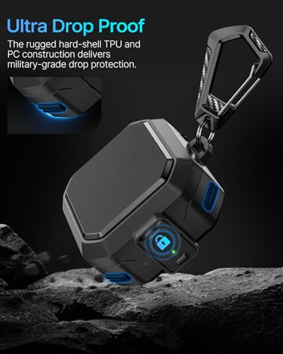 Image of Safety Lock Case for Samsung Galaxy Buds 4 Pro /for Galaxy Buds 4 Case (2026) [Compatible with MagSafe] with Cleaning Kit & Keychain, (Black)