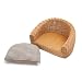 CREEDWOOD Tier Bett Prince | Weide, geflochten, 57x42cm | für kleine bis mittelgroße Hunde | Katzenbett, Hundekorb, Haustier Kuschelbett, Hundekissen, Katzenliege, Haustier Körbchen, Katzenkorb