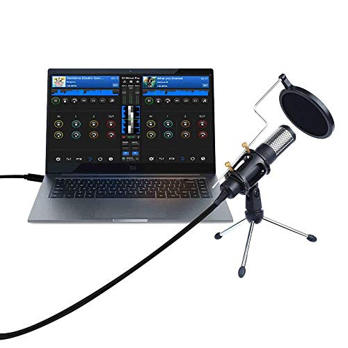 Microphone pour ordinateur USB à condensateur avec support de studio PC