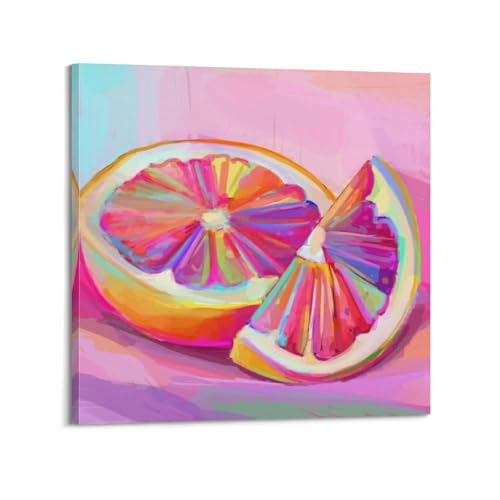 Art mural pamplemousse coloré | Illuminez votre intérieur avec cette toile
