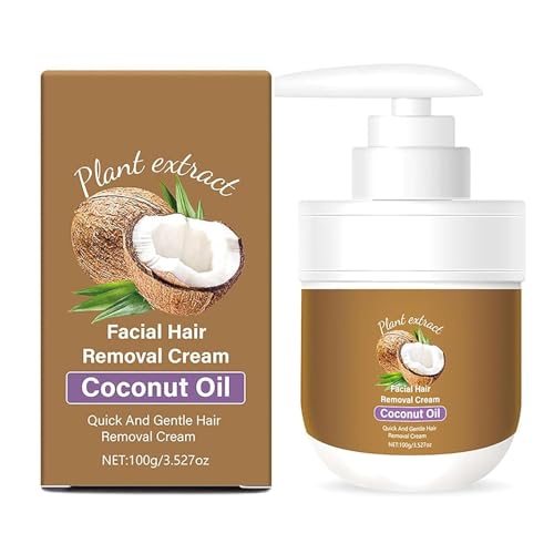 Coconut Oil Facial Hair Removal Cream, rich in natural plant extracts, is gentle and non-irritating. It quickly and soothes hair removal, leaving skin smooth.