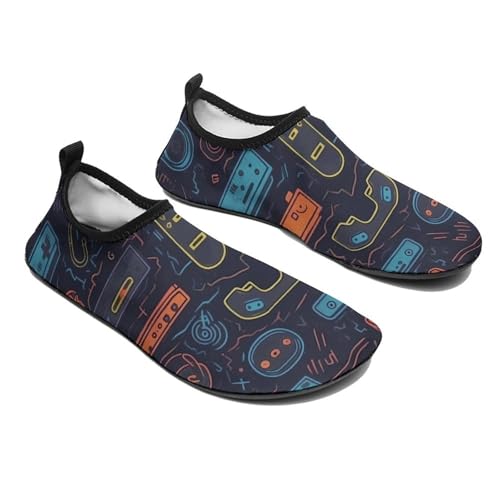 Water Shoes for Women Men Swim Beach Shoes Quick Dry Barefoot Aqua Shoes Game Video Gaming Pattern Sport Shoes Hiking Shoes4