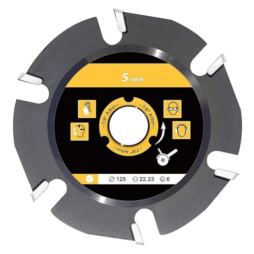 Disco da taglio for legno con smerigliatrice angolare da 6 denti da 5 pollici Lama for sega Disco in carburo for intaglio del legno Scultura Taglio modellante