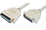 Haube: Schnapphaube DIGITUS Pralleles Drucker-Kabel - D-Sub 25 zu Centronics 36 - Stecker zu Stecker - 1.8m Anschluss-Kabel - Beige