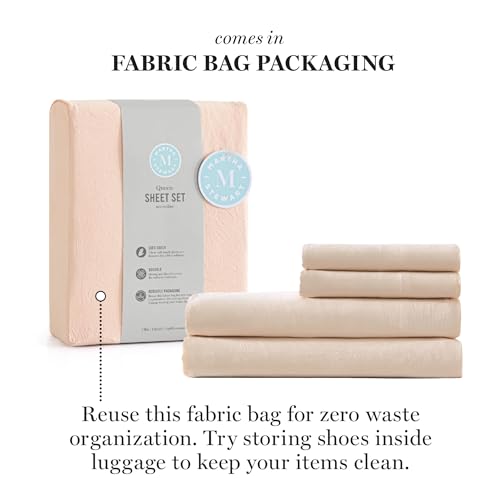 Martha Stewart Ultra Soft Brushed and Washed Microfiber 4 Piece Sheet Set, Easy Care, Comfy Bed Sheets, Deep Pocket up to 16" - Image 3