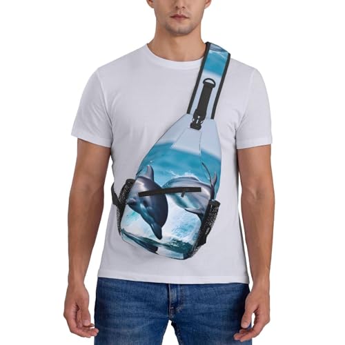 Bolso cruzado para hombre, mochila bandolera deportiva negra miniatura 7
