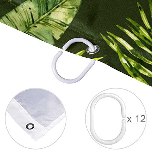 Rideaux de douche verts anti-moisissure et sans odeur de plastique