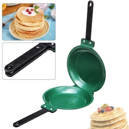 Frying Pan, Double Side Non-Stick Frying Pan Non-Stick Flip Folding Frying Pan Ceramic Coating Flip Frying Pan Pancake Maker For Home Kitchen Hotel Restaurant, 6.5 X 7.6 X 7.6 Inch #TOP3